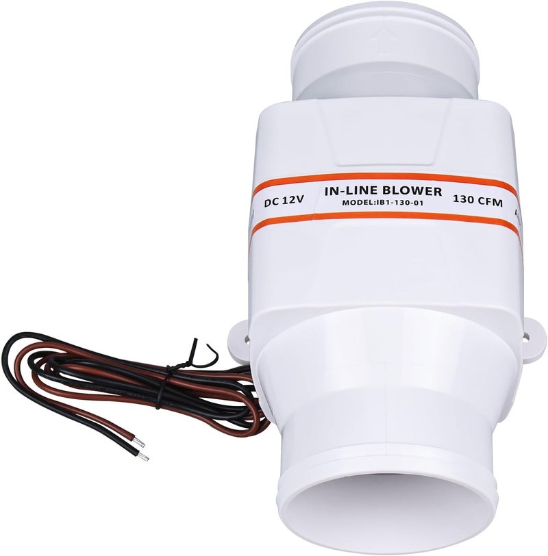 NovelBee 12V 3 inch Electric in-Line Marine Bilge Air Blower Fan 130CFM - Image 3